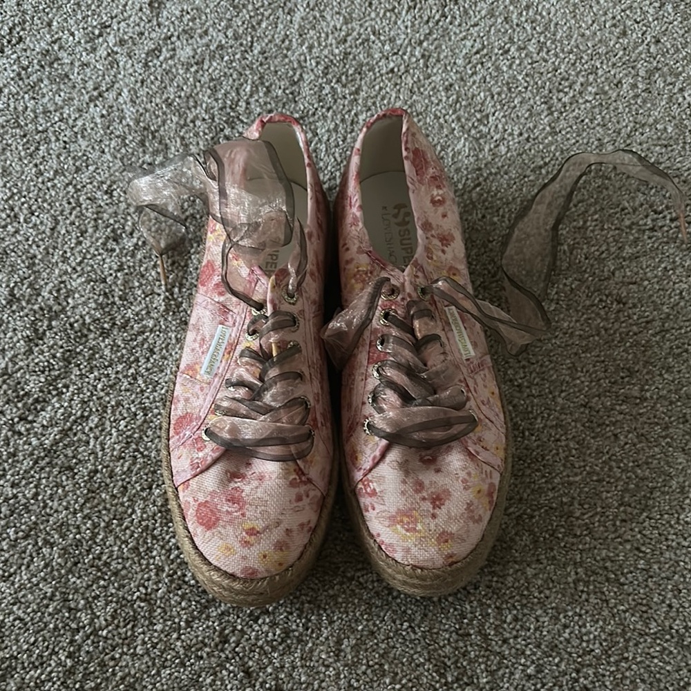 Loveshack fancy x superga collab Floral Pink Women's Shoes